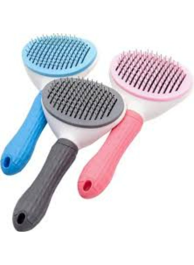 Pet Grooming Press Key Brush for Effective Hair Removal, Multi-Color